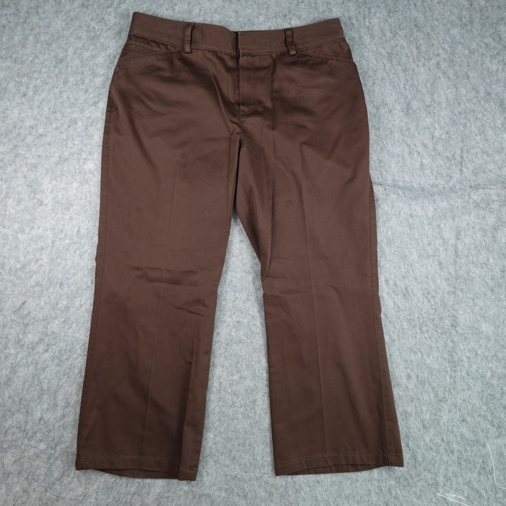 Eddie Bauer Pants Women 16 Brown Wrinkle Resistant Cotton Straight Leg